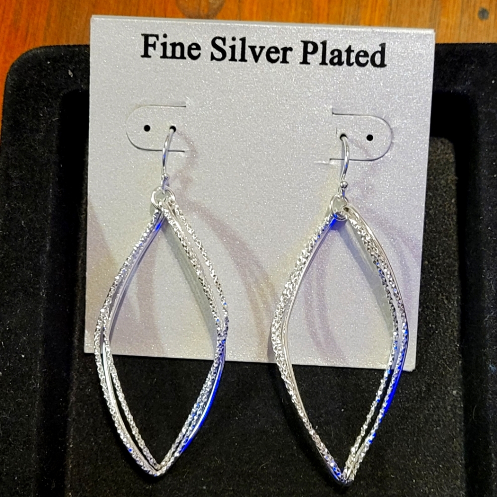 Fine Silver Plated dangle earrings